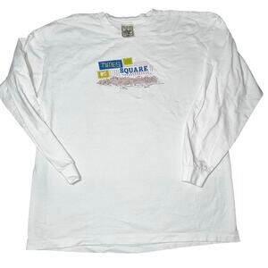 Vintage 90s New York City Time Square MTV white graphic T-shirt single stitch XL